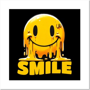 Smile Yellow hide the Pain Smiley Posters and Art